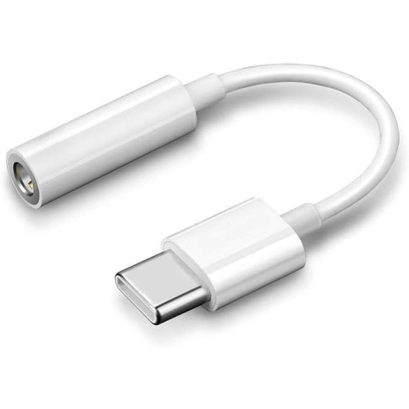Кабел AUX HQ за Apple, 3.5мм към Type C, В кутия, Бял