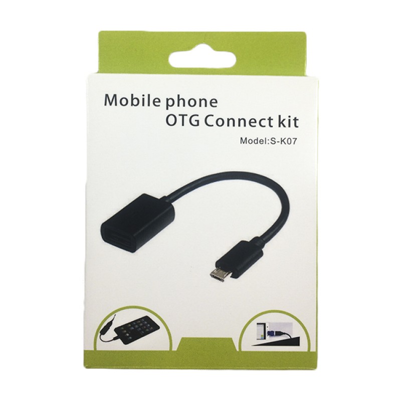 Кабел OTG HQ, Micro USB, Черен