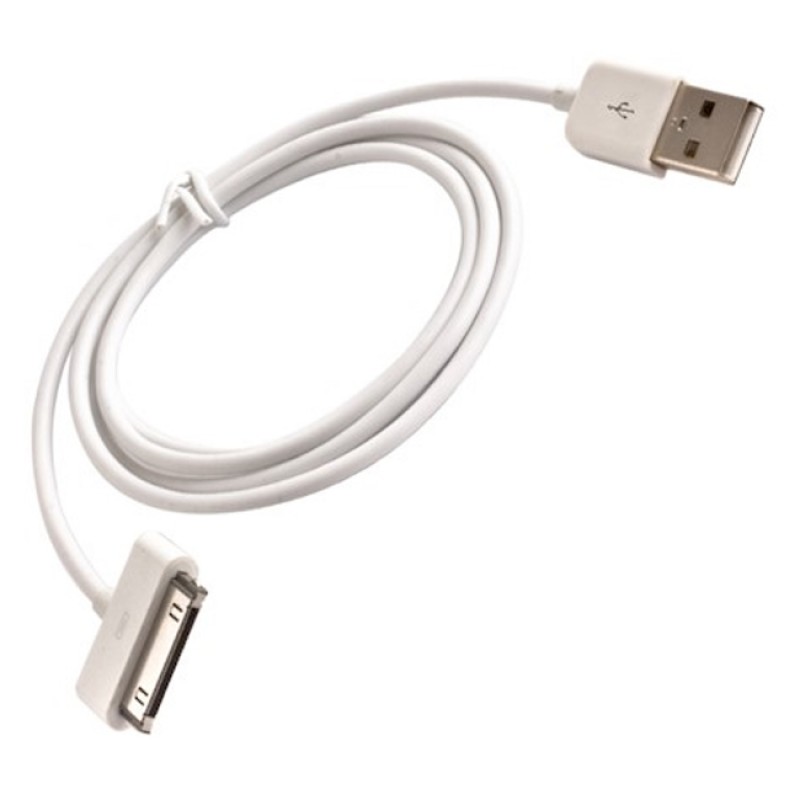 Кабел USB MBX, За iPhone 3/4 4s/Ipod, Бял/Черен