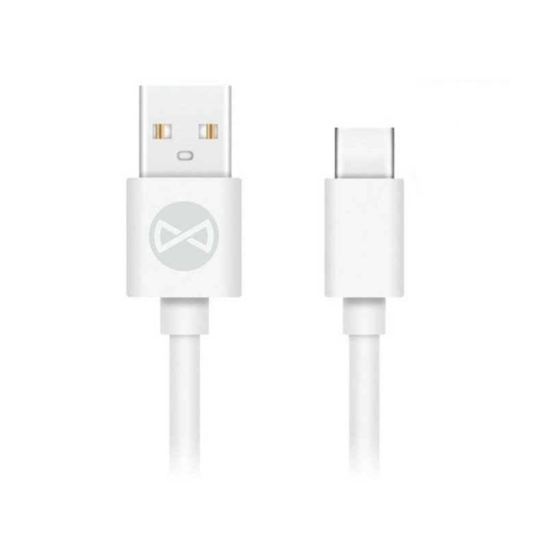 Кабел USB Forever 1м 3A в кутия, Type C, Бял