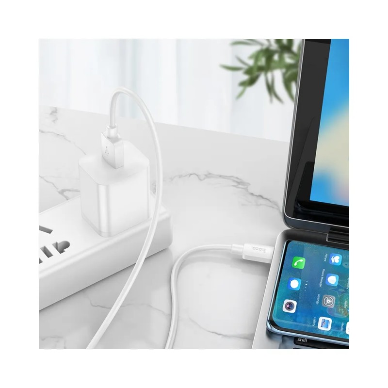 Кабел USB-A - USB-C, HOCO PD 6A 100W X96 1м, Бял