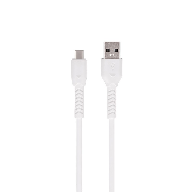 Кабел USB Maxlife MXUC-04 1м в кутия 3A с подсилени конектори, Type C, Бял
