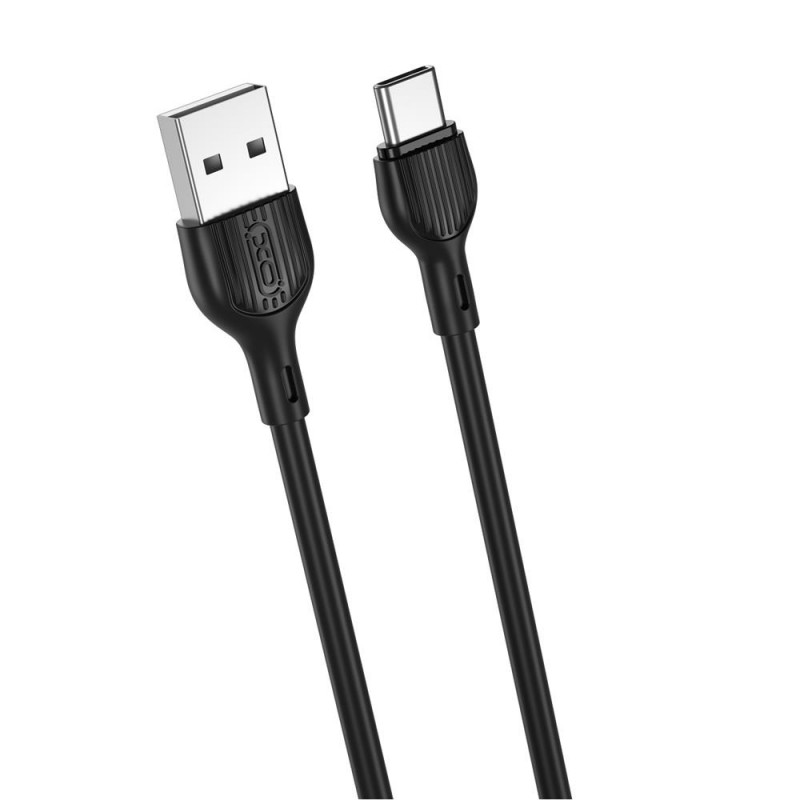 Кабел USB XO NB200 2.1A 1м в кутия, Type C, Черен