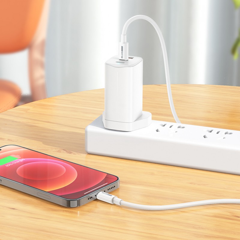 Кабел USB BLUE Power BBX36 Lightning-Type C, 1м, 3A, в кутия, Бял