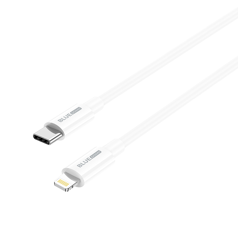 Кабел USB BLUE Power BBX36 Lightning-Type C, 1м, 3A, в кутия, Бял