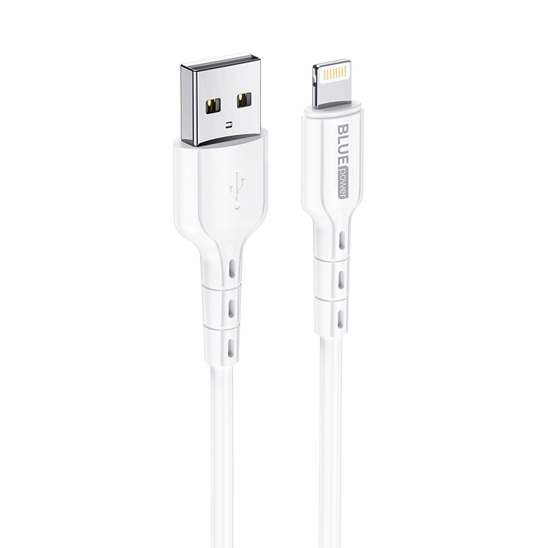 Кабел USB BLUE Power BLDU01 Novel 1м в кутия 2.4A, Lightning, Бял