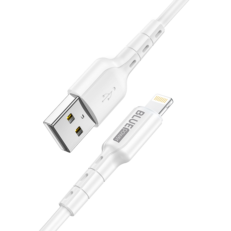 Кабел USB BLUE Power BLDU01 Novel 1м в кутия 2.4A, Lightning, Бял