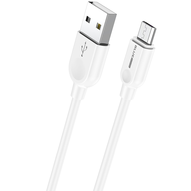 Кабел USB BLUE Power BM2BX14 LinkJet 2м в кутия 3A, Micro USB, Бял