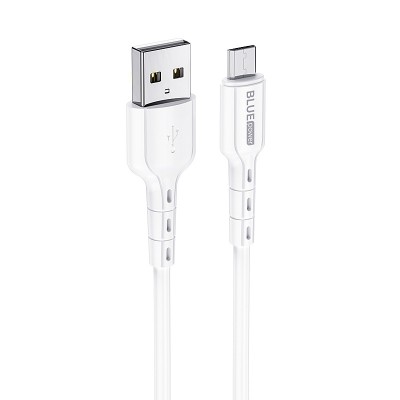 Кабел USB - Micro USB, BLUE Power BMDU01 Novel 1м, в кутия, 2.4A, Бял