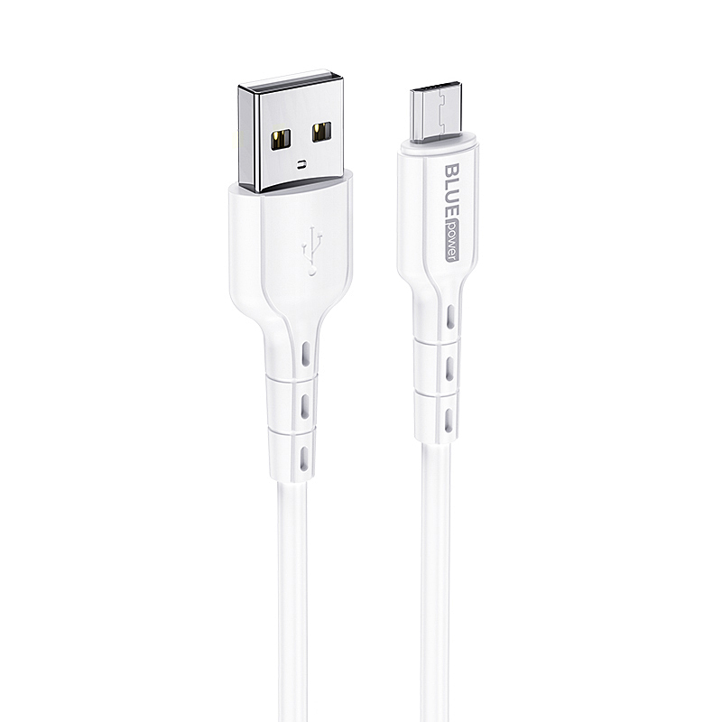 Кабел USB BLUE Power BMDU01 Novel 1м в кутия 2.4A, Micro USB, Бял
