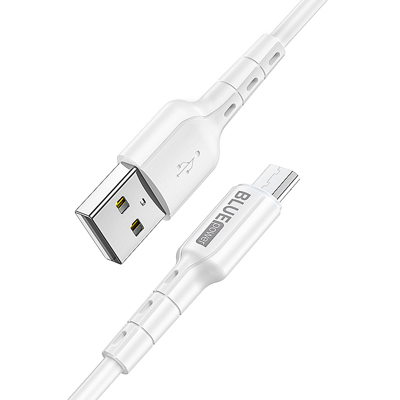 Кабел USB BLUE Power BMDU01 Novel 1м в кутия 2.4A, Micro USB, Бял