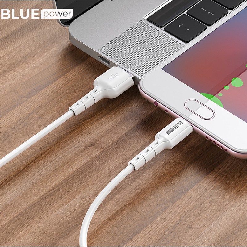 Кабел USB BLUE Power BMDU01 Novel 1м в кутия 2.4A, Micro USB, Бял