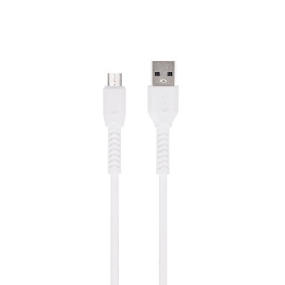 Кабел USB - Micro USB, Maxlife MXUC-04 1м в кутия 3A с подсилени конектори, Бял