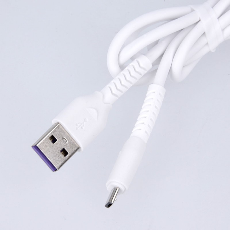 Кабел USB Maxlife MXUC-04 1м в кутия 3A с подсилени конектори, Micro USB, Бял