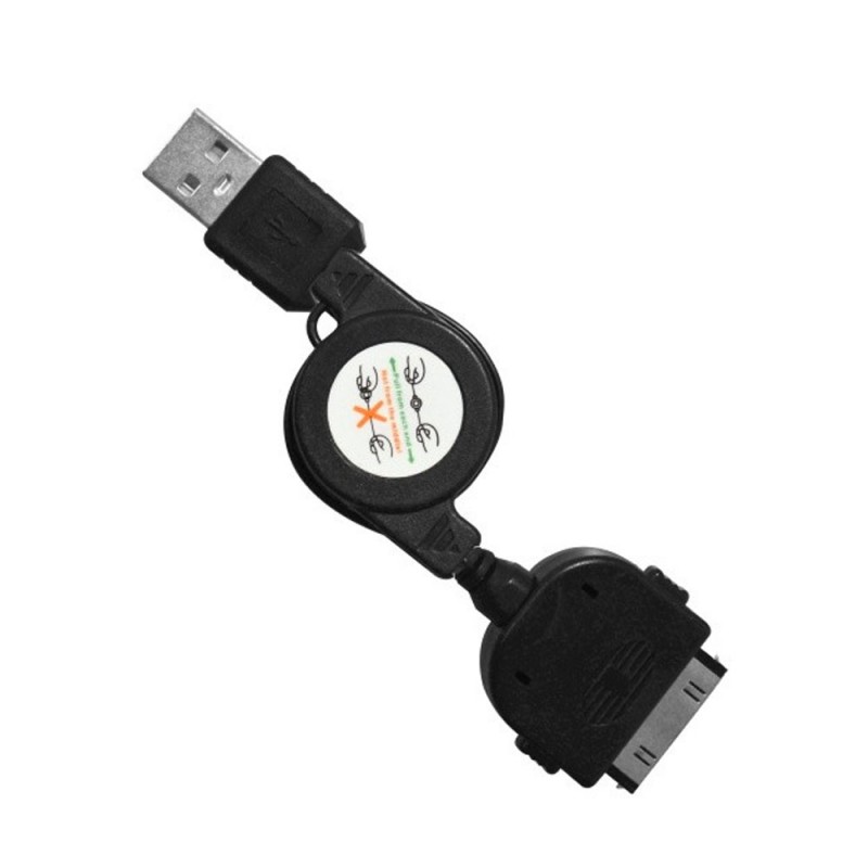 Кабел USB MBX, За iPhone 3/4 4s/Ipod, Бял/Черен