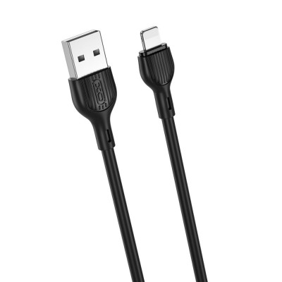 Кабел USB - Lightning, XO NB200 2.1A 1м в кутия, Черен