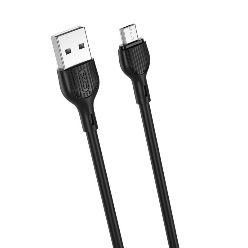 Кабел USB XO NB200 2.1A 2м в кутия, Micro USB, Черен