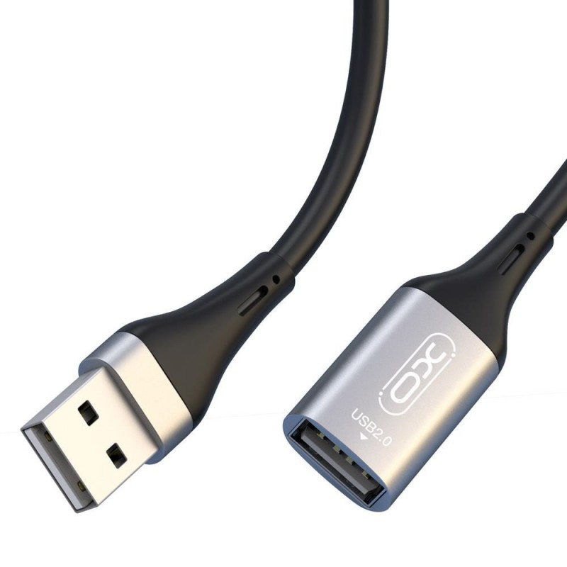 Кабел USB XO NB219, Удължител към женско USB 2.0, 3м в кутия, Черен