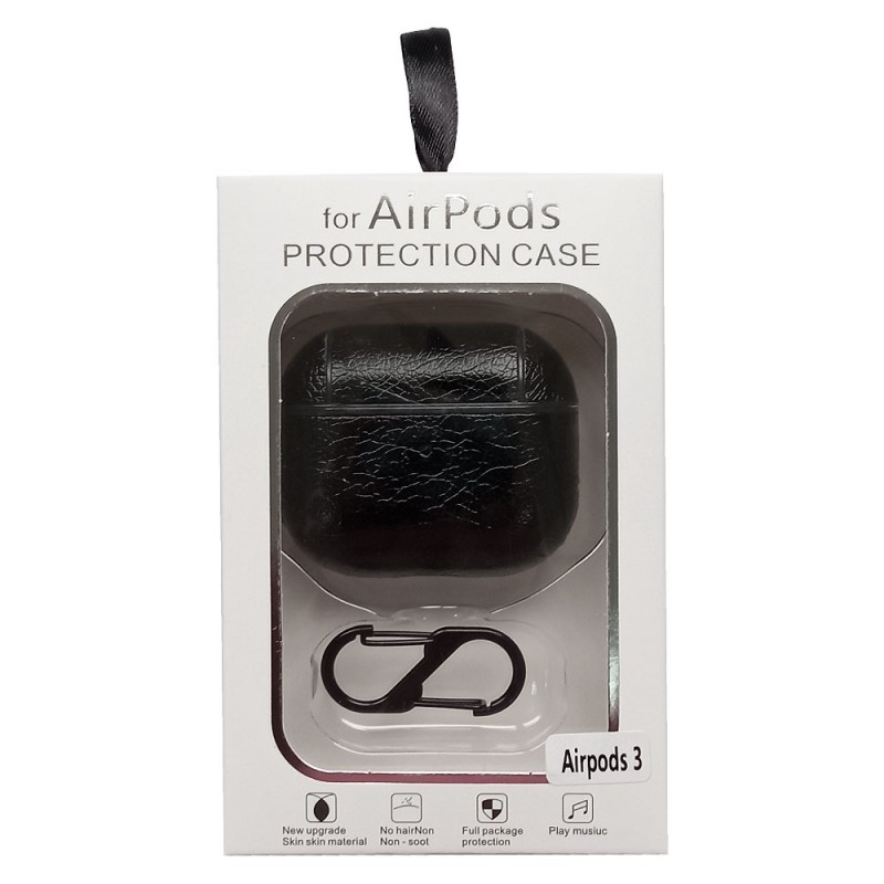 Калъф екокожа за Airpods 3 слушалки MBX, Черен