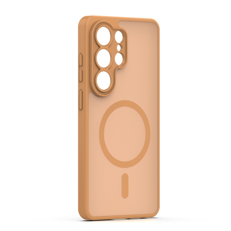 Кейс Mag Matt с отвори за камерите за Samsung Galaxy S26 Ultra светлокафяв