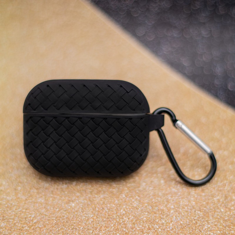 Калъф силиконов за Airpods 1/2 слушалки Braid, Черен