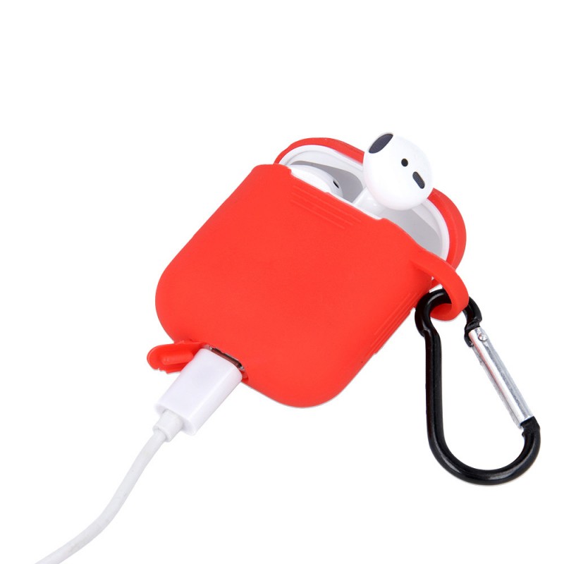 Калъф силиконов за Airpods 1/2 слушалки bSmart, Червен