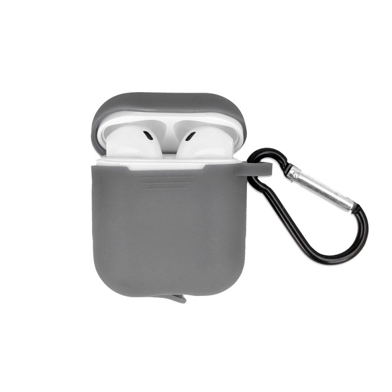 Калъф силиконов за Airpods 1/2 слушалки bSmart, Сив