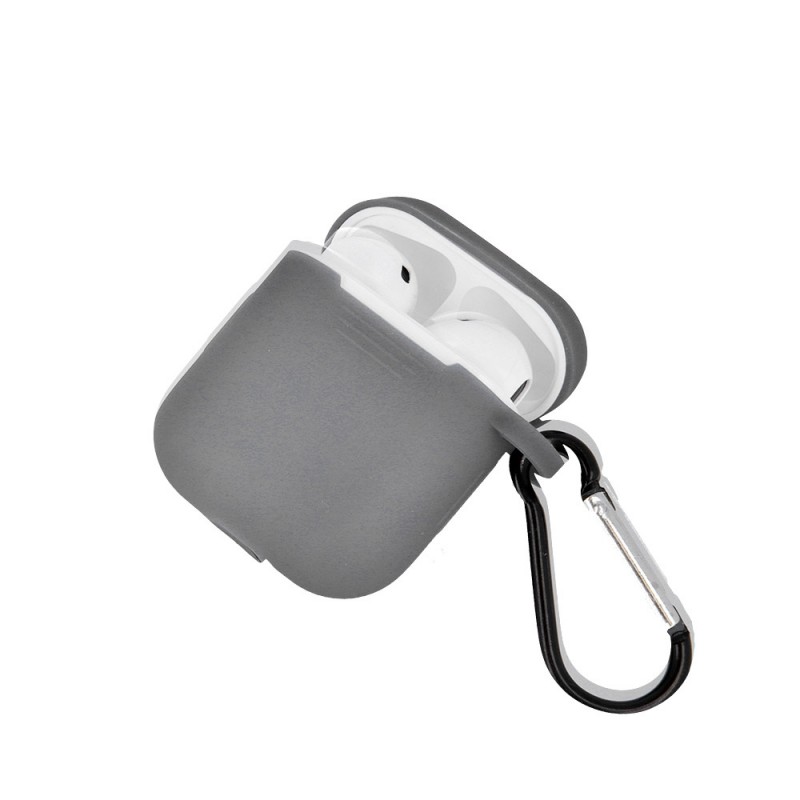 Калъф силиконов за Airpods 1/2 слушалки bSmart, Сив
