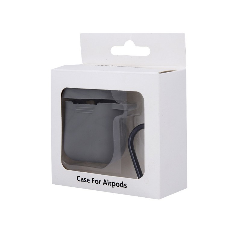 Калъф силиконов за Airpods 1/2 слушалки bSmart, Сив