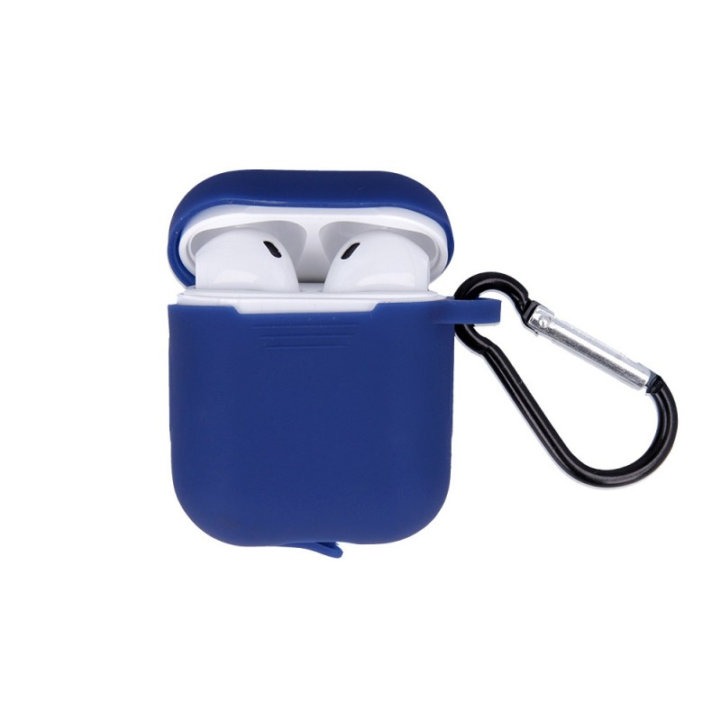 Калъф силиконов за Airpods 1/2 слушалки bSmart, Тъмносин
