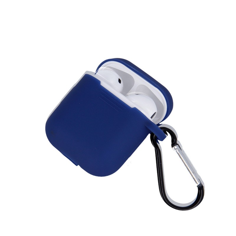 Калъф силиконов за Airpods 1/2 слушалки bSmart, Тъмносин