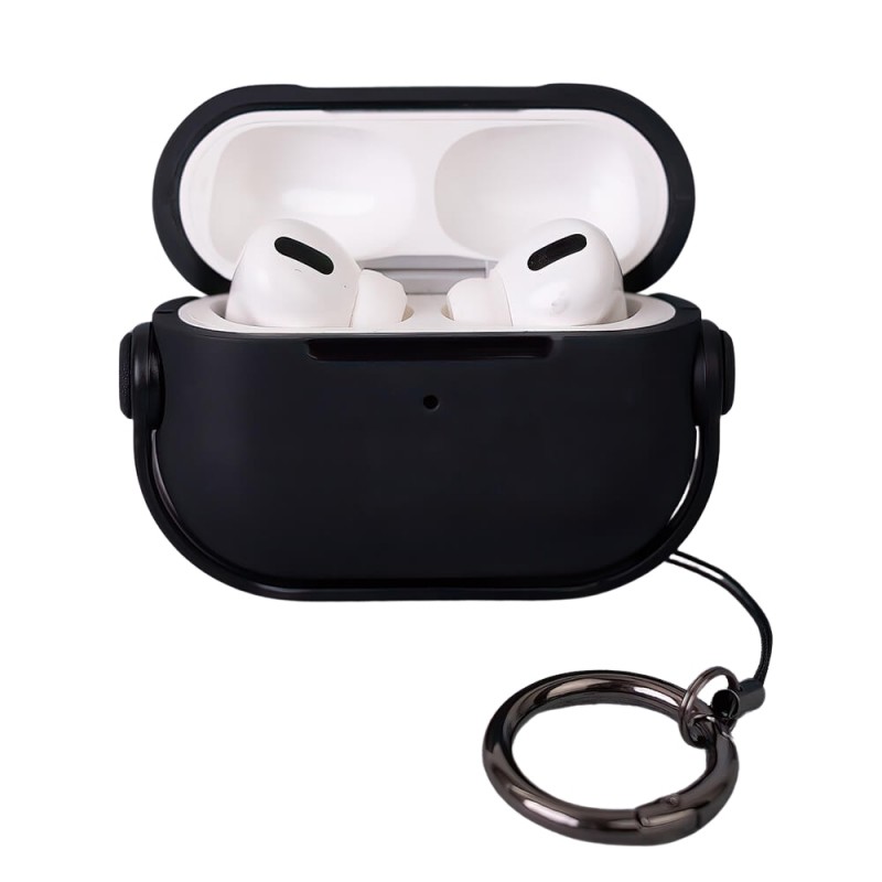Калъф силиконов за Airpods 4 с ANC слушалки bSmart, Черен