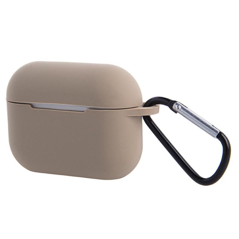 Калъф силиконов за Airpods Pro слушалки bSmart с висулка коте, Бежов