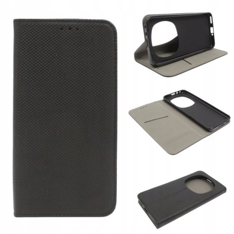 Калъф тефтер флип bSmart Magnet Book страничен, За Honor Magic6 Pro, Черен