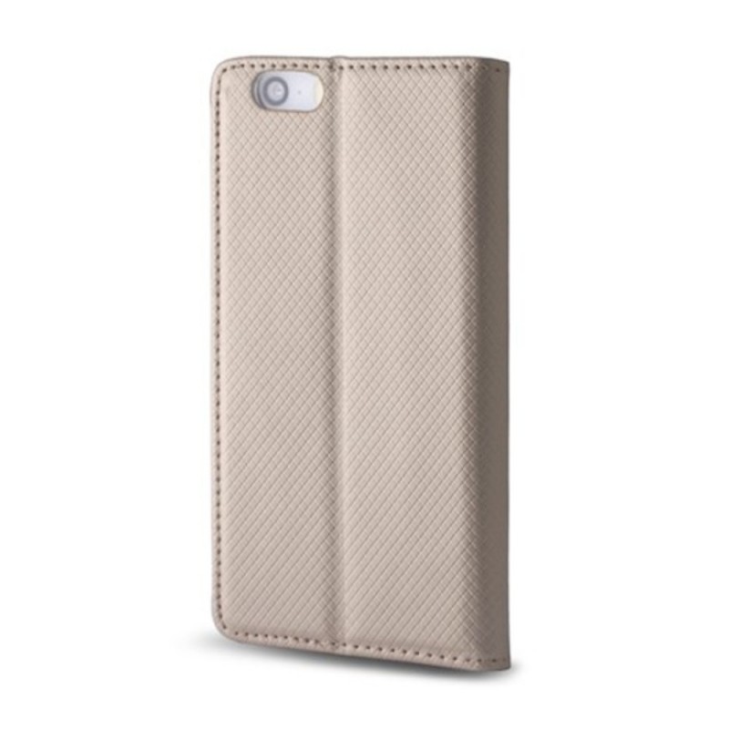 Калъф тефтер флип bSmart Magnet Book страничен, За Motorola Moto G05/E15, Златист