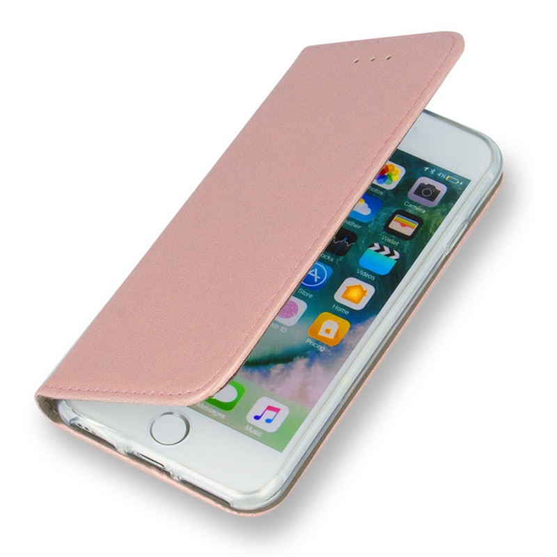 Калъф тефтер флип bSmart Magnetic Book страничен, За iPhone 14 (6.1), Розово-златен