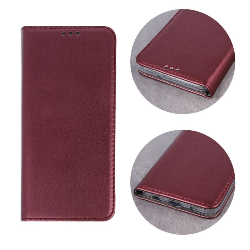 Калъф тефтер флип bSmart Magnetic Book страничен, За iPhone 14 Plus (6.7), Бордо