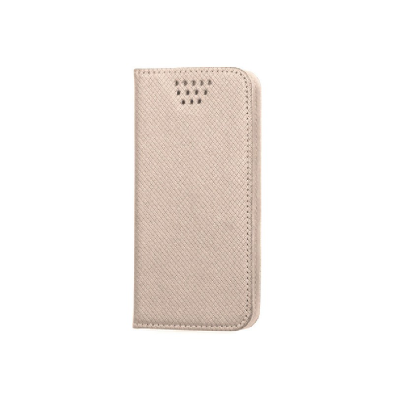 Калъф тефтер флип страничен bSmart Magnet Book универсален 6.1-6.7 инча, 167x80, Златист