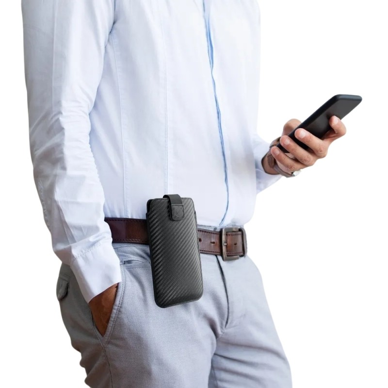 Калъф универсален джоб bSmart Pocket Carbon размер XL, до 6.9, Черен