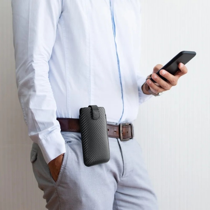 Калъф универсален джоб bSmart Pocket Carbon размер XXL, до 6.9, Черен