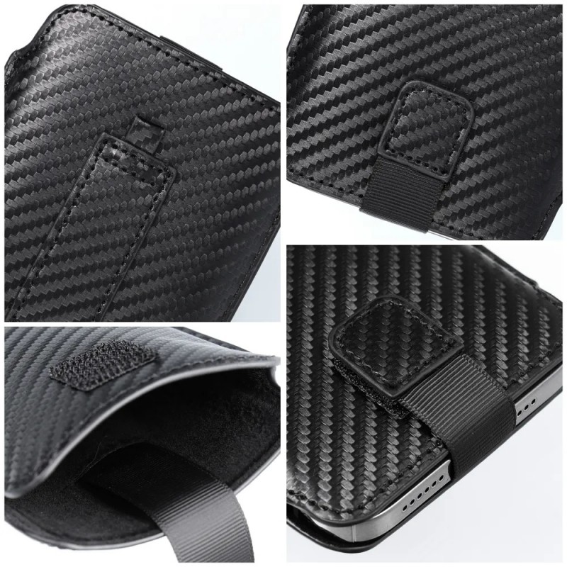 Калъф универсален джоб bSmart Pocket Carbon размер XXL, до 6.9, Черен