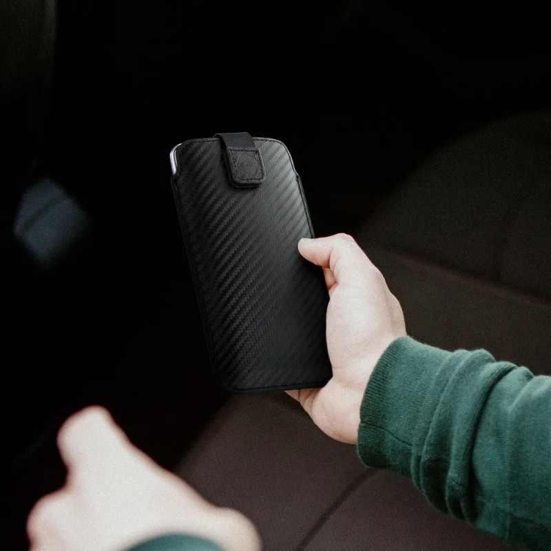Калъф универсален джоб bSmart Pocket Carbon размер XXL, до 6.9, Черен