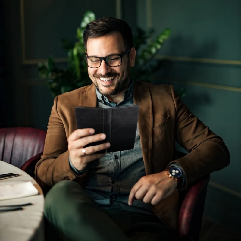 Калъф универсален тефтер страничен bSmart Premium размер S, до 5.5, Черен