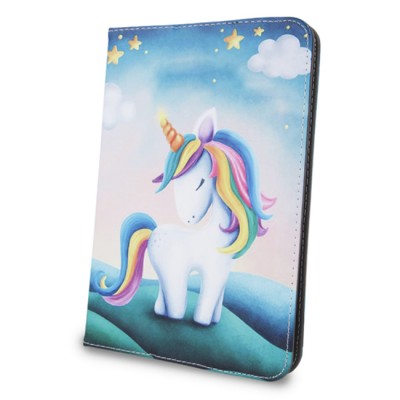 Калъф за таблет MBX Fashion универсален 7-8" инча, Многоцветен, Шарен еднорог