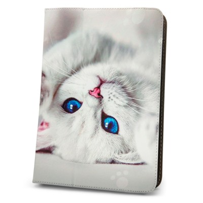 Калъф за таблет MBX Fashion универсален 9-10" инча, Многоцветен, Бяло котенце