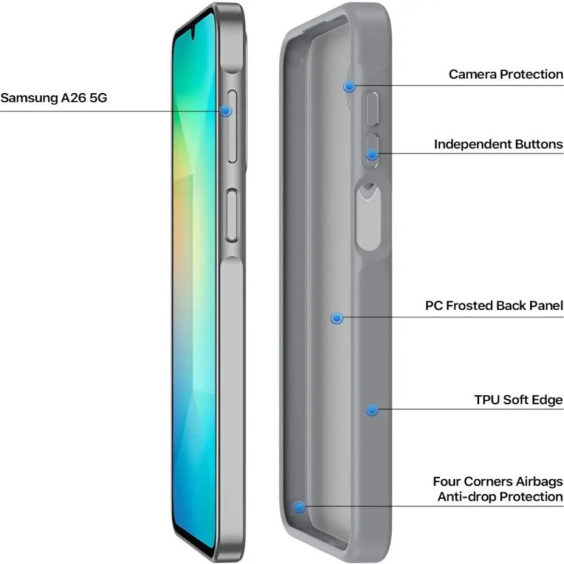 Кейс Dux Ducis YIND, За Samsung Galaxy A26, Сив