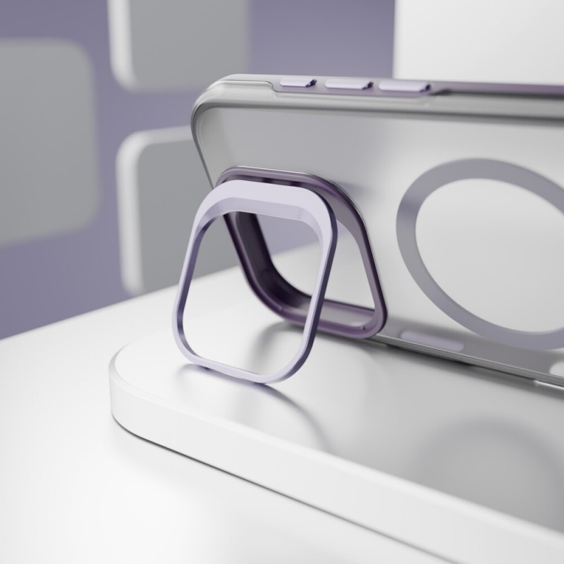 Кейс Etteri Morning Fog с Magsafe и стойка, За iPhone 17 (6.3), Тъмнолилав