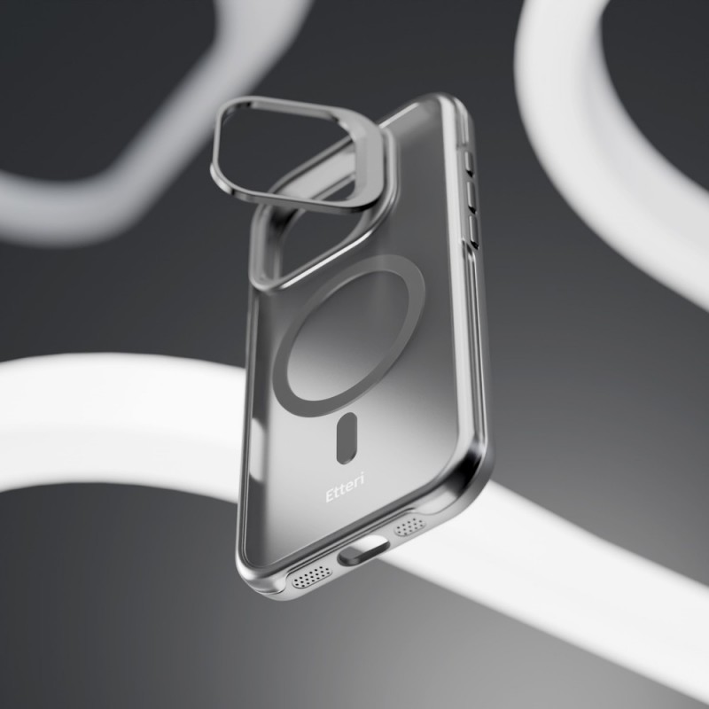 Кейс Etteri Morning Fog с Magsafe и стойка, За iPhone 17 Pro (6.3), Черен