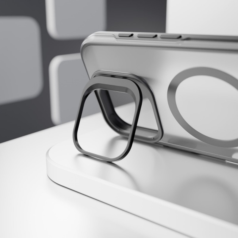 Кейс Etteri Morning Fog с Magsafe и стойка, За iPhone 17 Pro (6.3), Черен