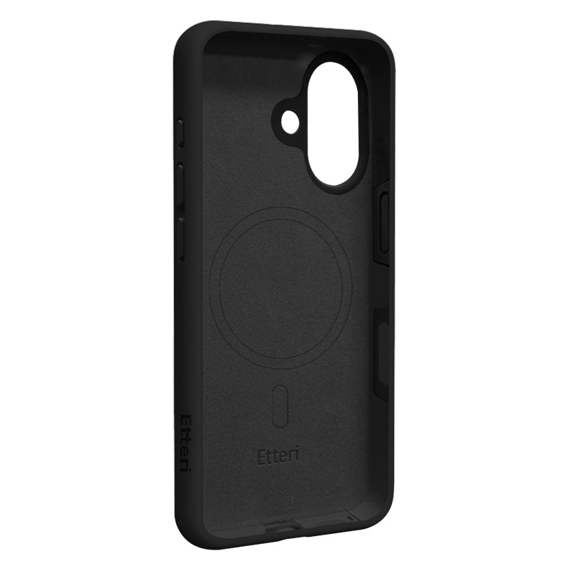 Кейс Etteri Silicone Mag case, За iPhone 17 (6.3), Черен